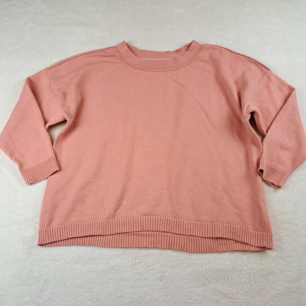 J Jill Sweater Womens XL Pink Cotton Blend Knit Crewneck Pullover Relaxed Fit